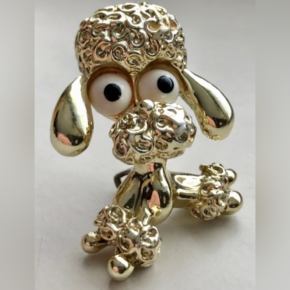 Vintage 1960s Antique Signed Gerry's FRENCH POODLE BROOCH Pinback Brooch - Picture 3 of 8